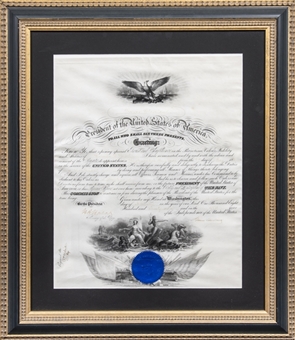 1897 President Grover Cleveland Signed and Framed Naval Appointment Document (JSA)